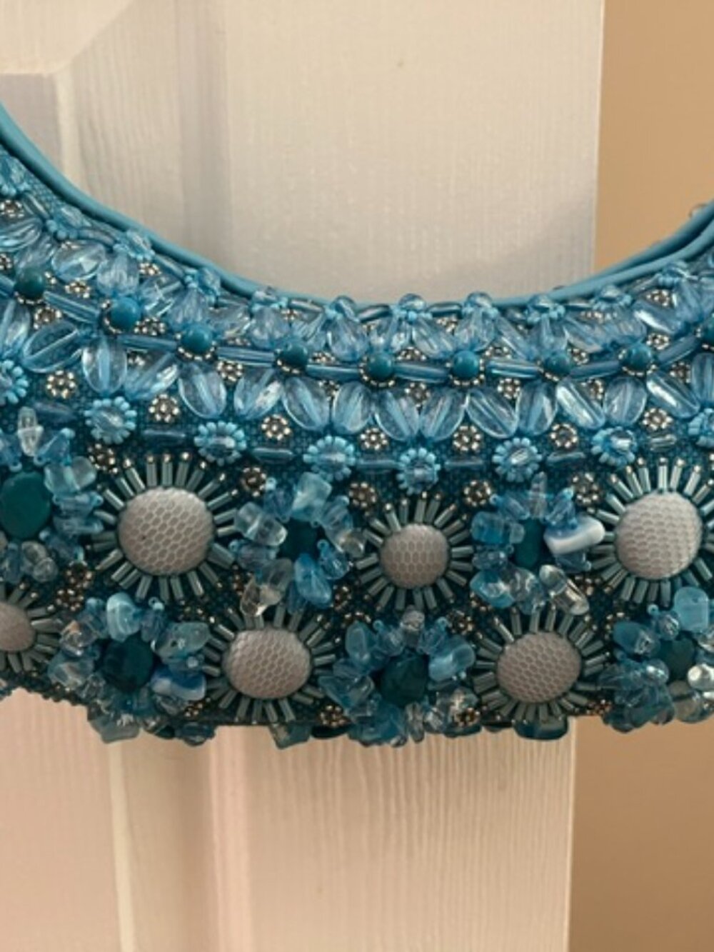 Ann Taylor Turquoise Beaded Handbag - Picture 7 of 8